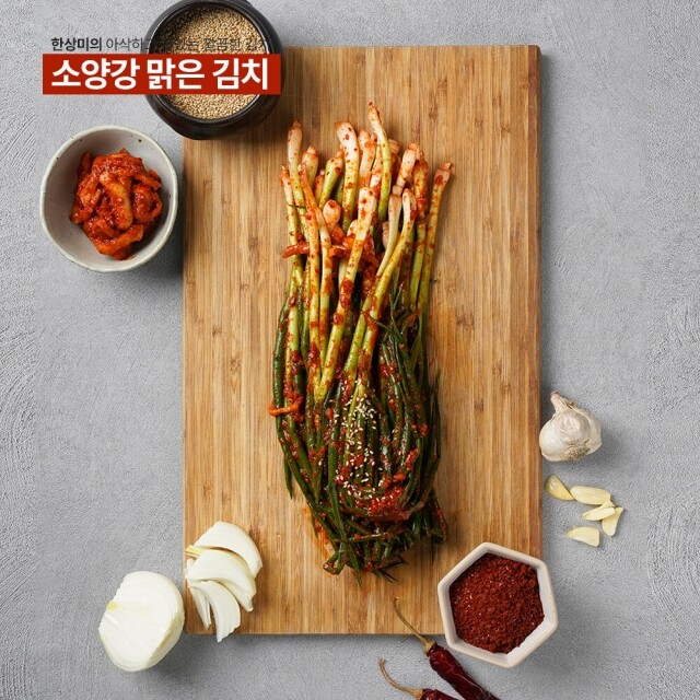 윤서식품,[소양강 맑은 김치] 국내산 쪽파 파김치 500g 1kg 2kg 보통맛 매운맛