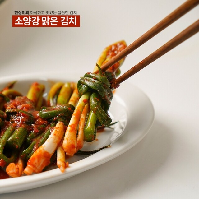 윤서식품,[소양강 맑은 김치] 국내산 쪽파 파김치 500g 1kg 2kg 보통맛 매운맛